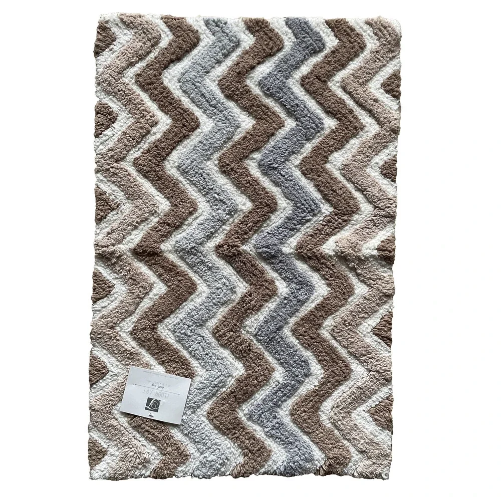 Floor Art Gray-Cream-Tan-Brown Bath Rug Mat 20